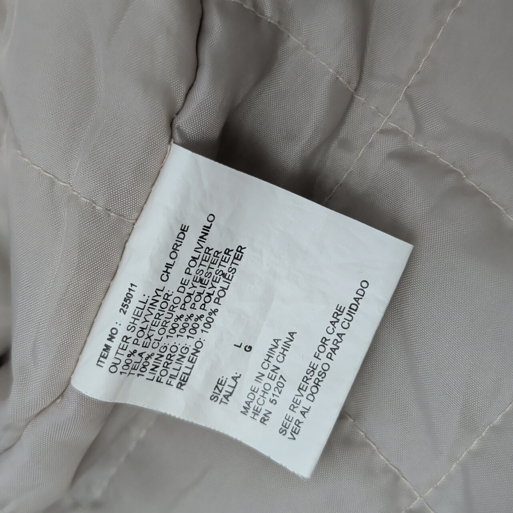 Misty Harbor Women's Beige Fleece Lined Hooded Rain Jacket - Size Large - Picture 8 of 12